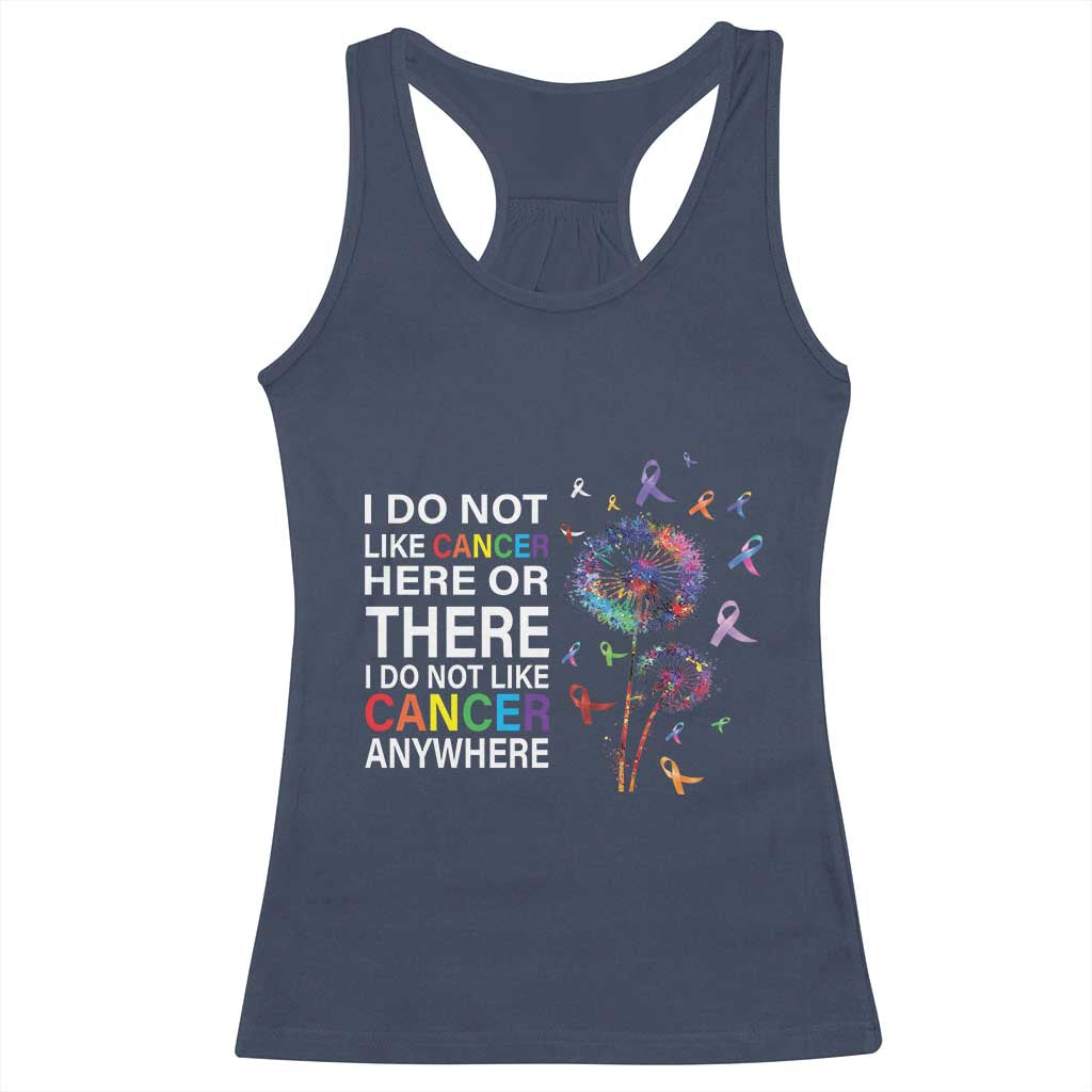 All Cancer Racerback Tank Top I Do Not Like Cancer Here Or There Anywhere TS09 Navy Print Your Wear