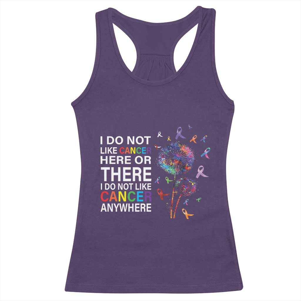 All Cancer Racerback Tank Top I Do Not Like Cancer Here Or There Anywhere TS09 Purple Print Your Wear