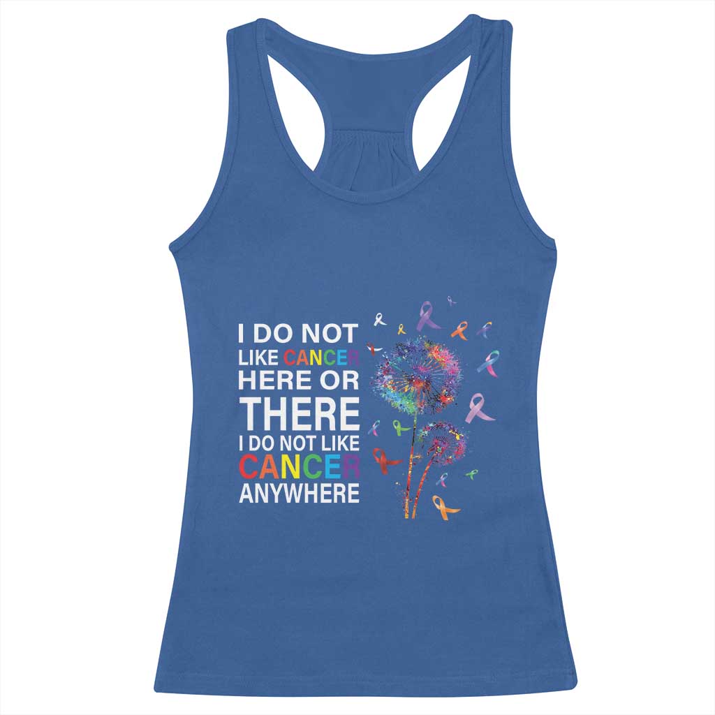 All Cancer Racerback Tank Top I Do Not Like Cancer Here Or There Anywhere TS09 Royal Blue Print Your Wear