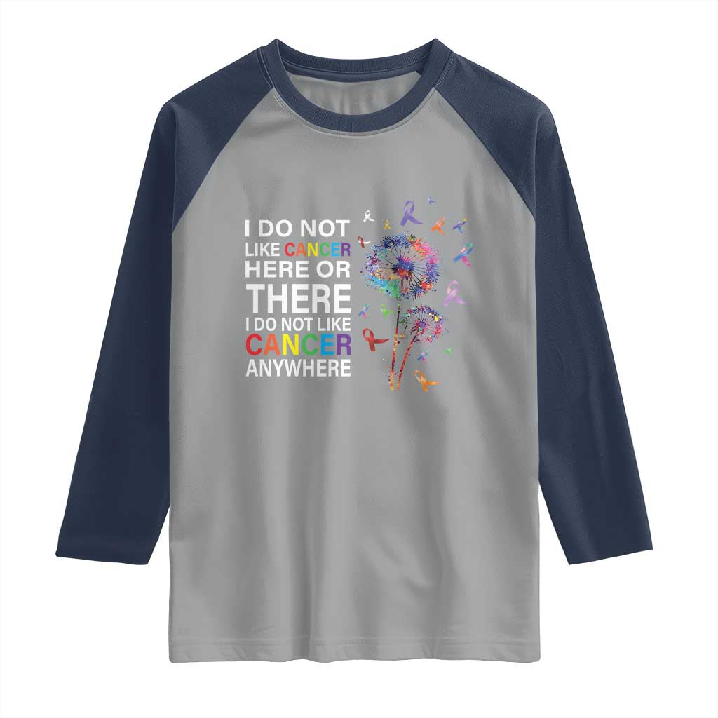 All Cancer Raglan Shirt I Do Not Like Cancer Here Or There Anywhere TS09 Sport Gray Navy Print Your Wear