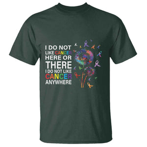 All Cancer T Shirt I Do Not Like Cancer Here Or There Anywhere TS09 Dark Forest Green Print Your Wear