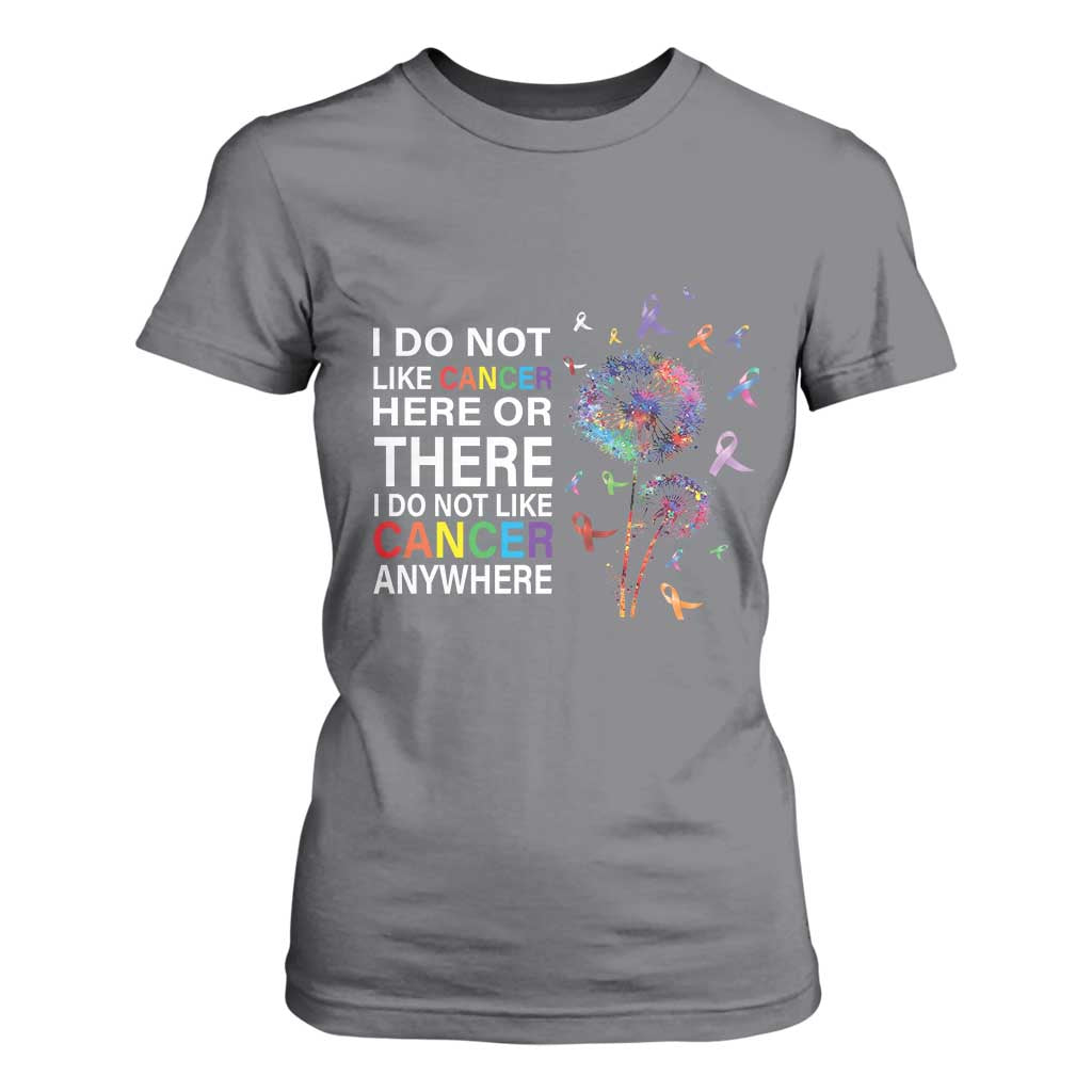 All Cancer T Shirt For Women I Do Not Like Cancer Here Or There Anywhere TS09 Charcoal Print Your Wear