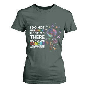 All Cancer T Shirt For Women I Do Not Like Cancer Here Or There Anywhere TS09 Dark Forest Green Print Your Wear
