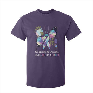 All Cancer T Shirt For Kid We Believe In Miracles Fight Cancer In All Color Butterfly Flower TS09 Purple Print Your Wear