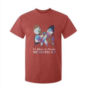 All Cancer T Shirt For Kid We Believe In Miracles Fight Cancer In All Color Butterfly Flower TS09 Red Print Your Wear