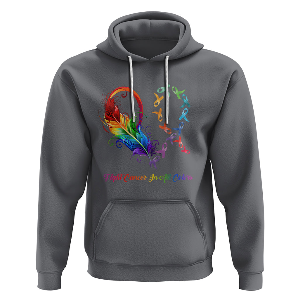 All Cancer Hoodie Fight Cancer In All Color Fighter Rainbow Ribbon TS09 Charcoal Printyourwear