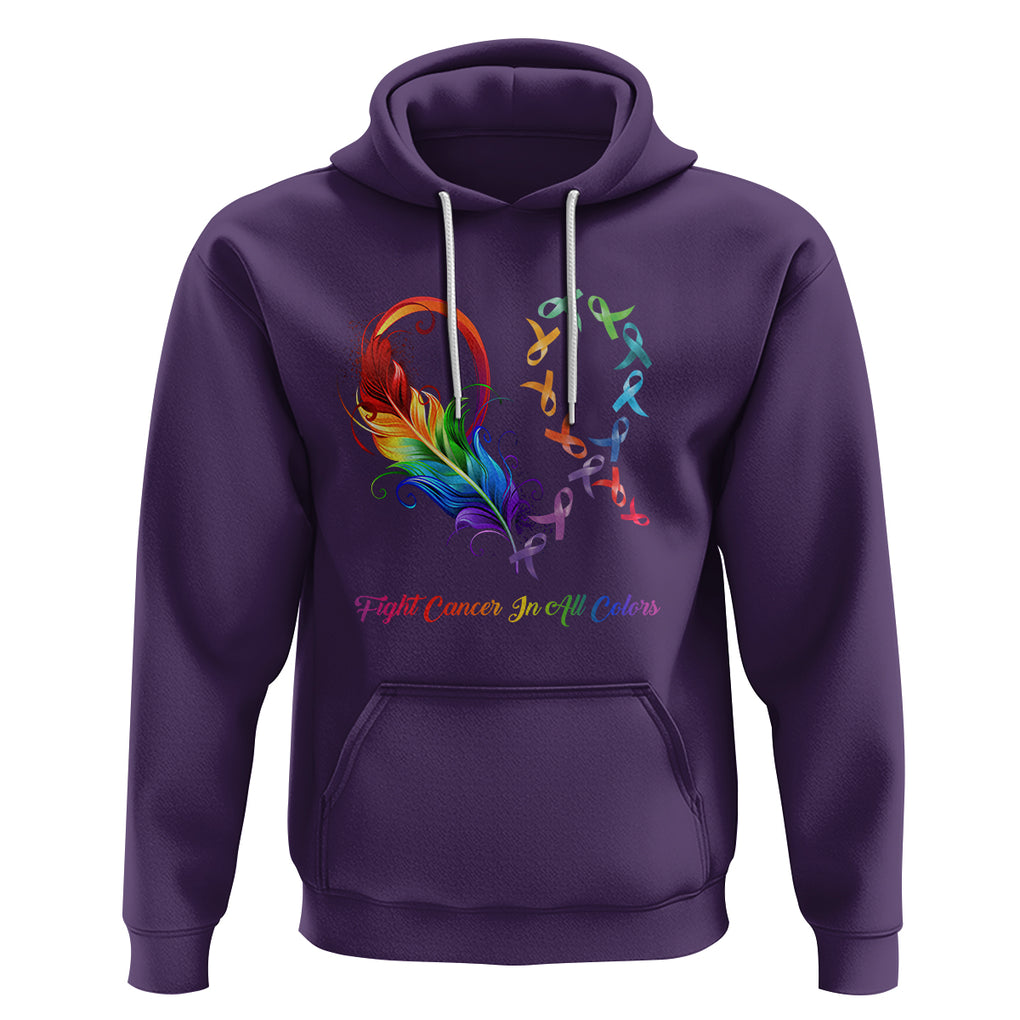 All Cancer Hoodie Fight Cancer In All Color Fighter Rainbow Ribbon TS09 Purple Printyourwear