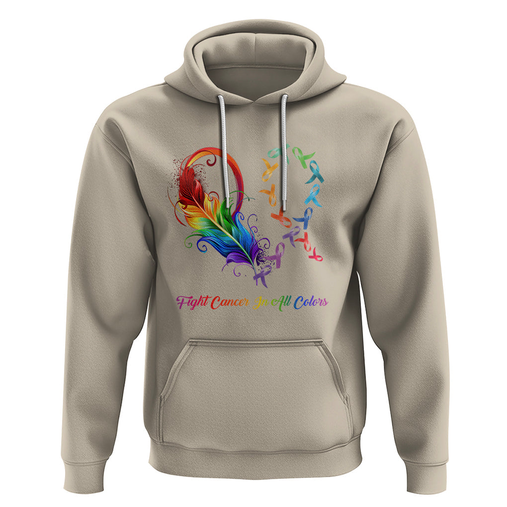 All Cancer Hoodie Fight Cancer In All Color Fighter Rainbow Ribbon TS09 Sand Printyourwear