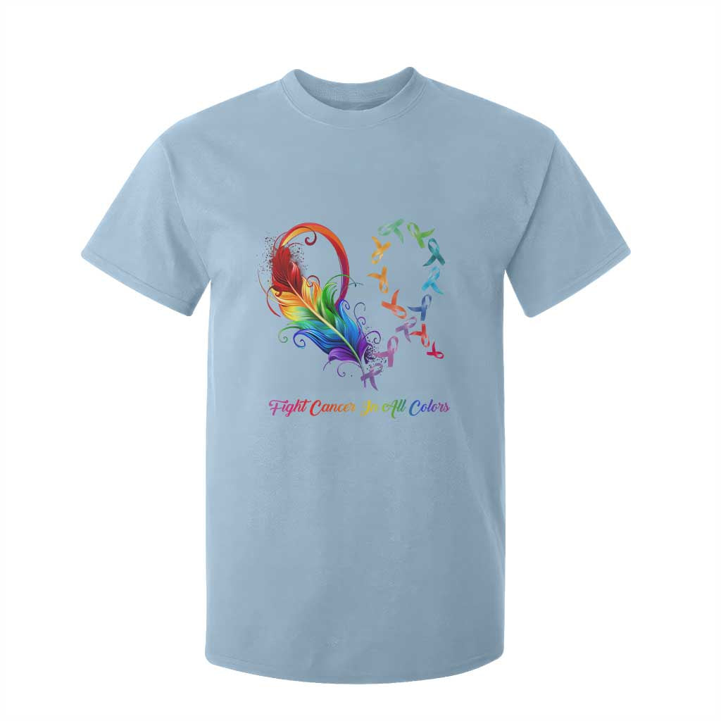 All Cancer T Shirt For Kid Fight Cancer In All Color Fighter Rainbow Ribbon TS09 Light Blue Print Your Wear