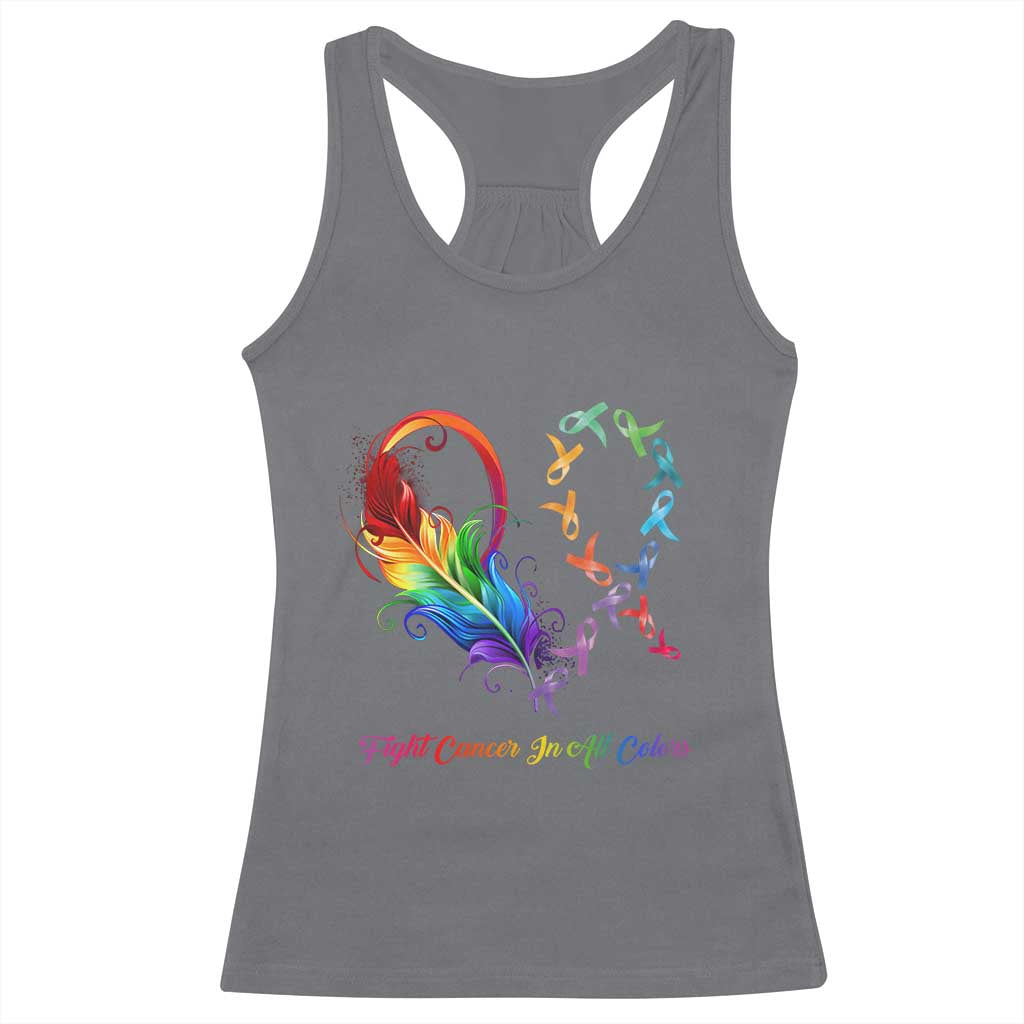 All Cancer Racerback Tank Top Fight Cancer In All Color Fighter Rainbow Ribbon TS09 Charcoal Print Your Wear