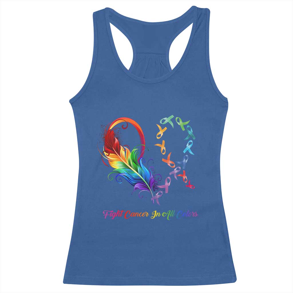 All Cancer Racerback Tank Top Fight Cancer In All Color Fighter Rainbow Ribbon TS09 Royal Blue Print Your Wear