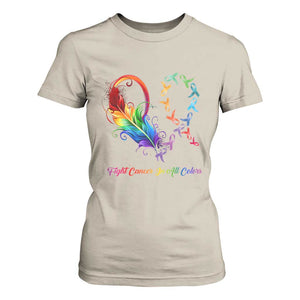 All Cancer T Shirt For Women Fight Cancer In All Color Fighter Rainbow Ribbon TS09 Sand Print Your Wear