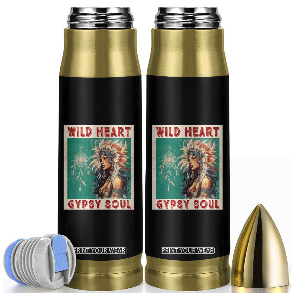 Native American Bullet Tumbler Wild Heart Gypsy Soul Women TS09 Black Print Your Wear