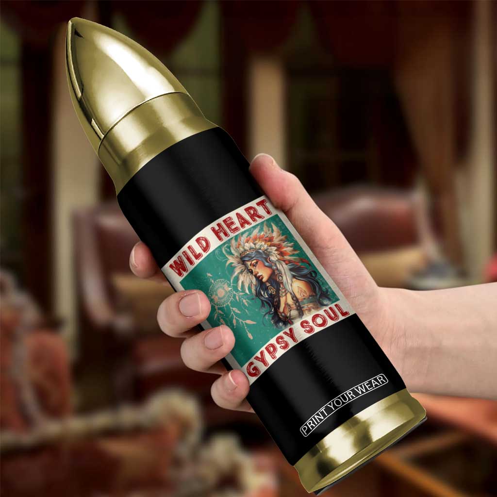 Native American Bullet Tumbler Wild Heart Gypsy Soul Women TS09 Print Your Wear