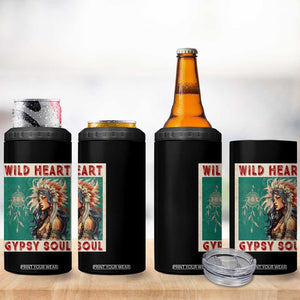 Native American 4 in 1 Can Cooler Tumbler Wild Heart Gypsy Soul Women TS09 Print Your Wear