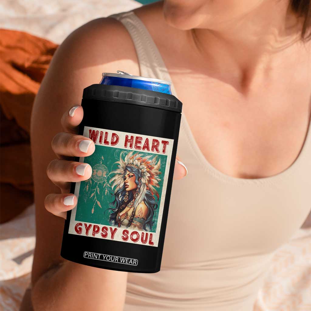 Native American 4 in 1 Can Cooler Tumbler Wild Heart Gypsy Soul Women TS09 Print Your Wear