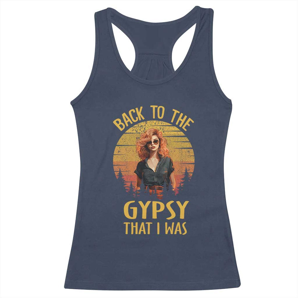Back To The Gypsy That I Was Racerback Tank Top TS09 Navy Print Your Wear