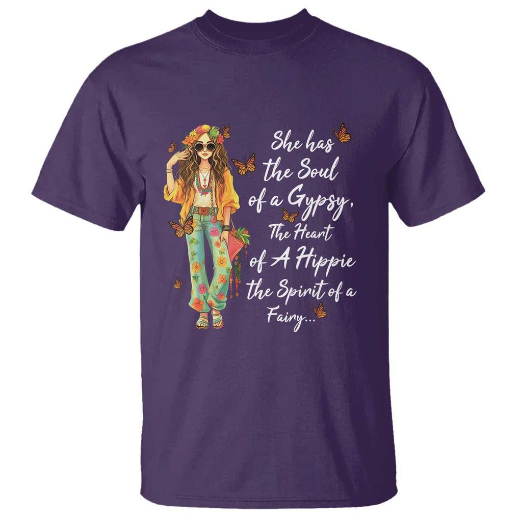 Hippie Girl T Shirt The Soul Of A Gypsy The Heart Of A Hippie The Spirit Of A Family TS09 Purple Print Your Wear