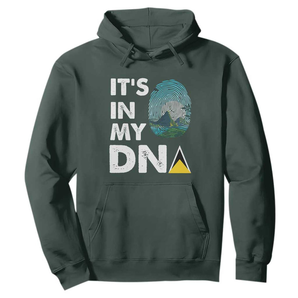 Saint Lucia Hoodie It's In My DNA Beautiful Beach TS09 Dark Forest Green Print Your Wear
