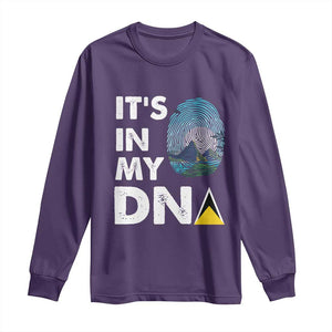 Saint Lucia Long Sleeve Shirt It's In My DNA Beautiful Beach TS09 Purple Print Your Wear