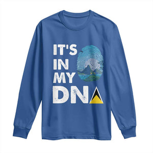 Saint Lucia Long Sleeve Shirt It's In My DNA Beautiful Beach TS09 Royal Blue Print Your Wear