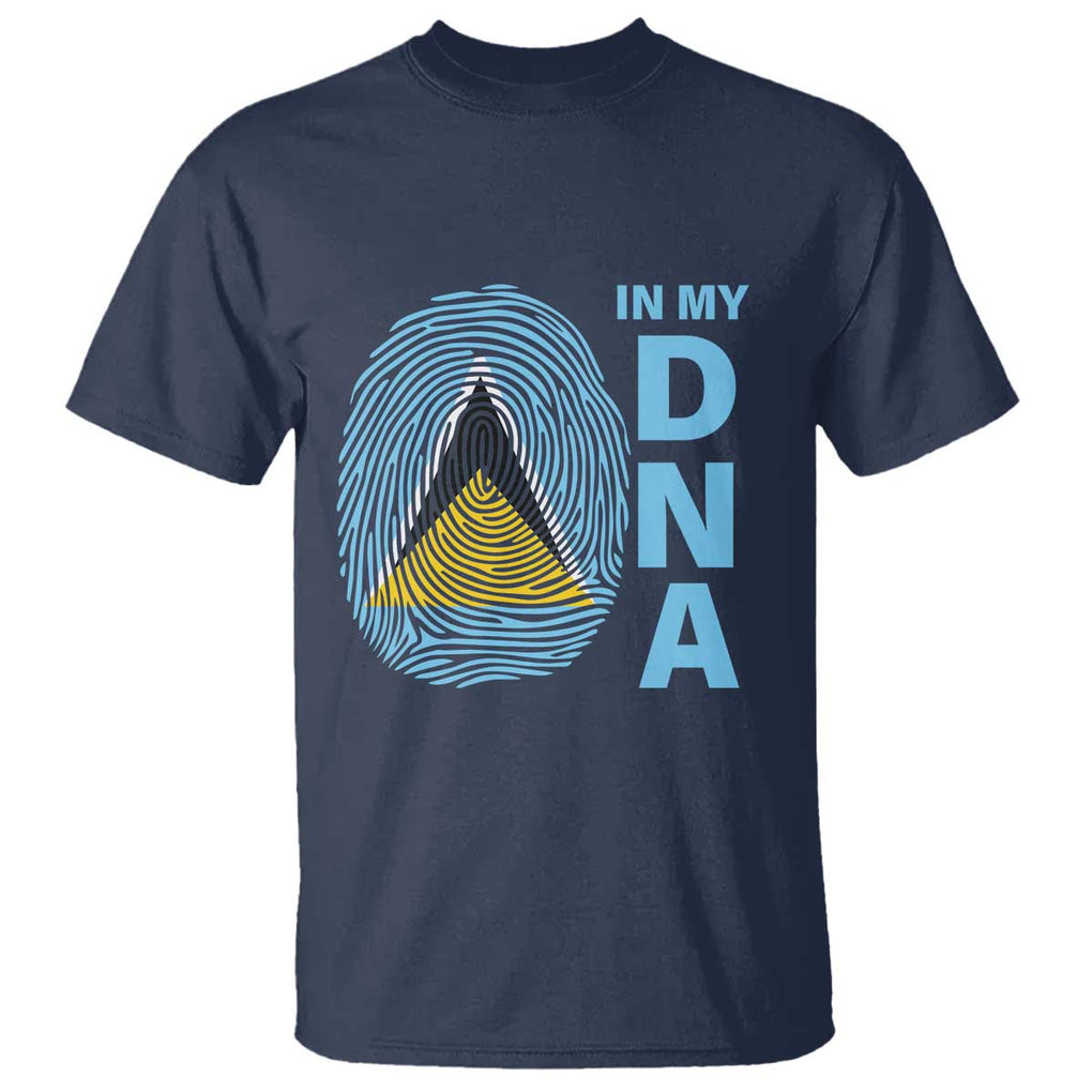 Saint Lucia It's In My DNA T Shirt TS09 Navy Print Your Wear