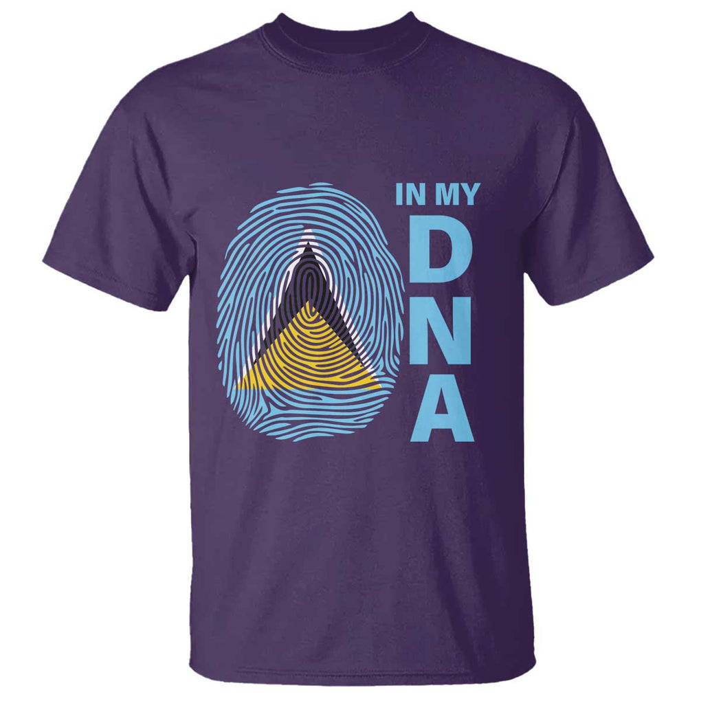 Saint Lucia It's In My DNA T Shirt TS09 Purple Print Your Wear