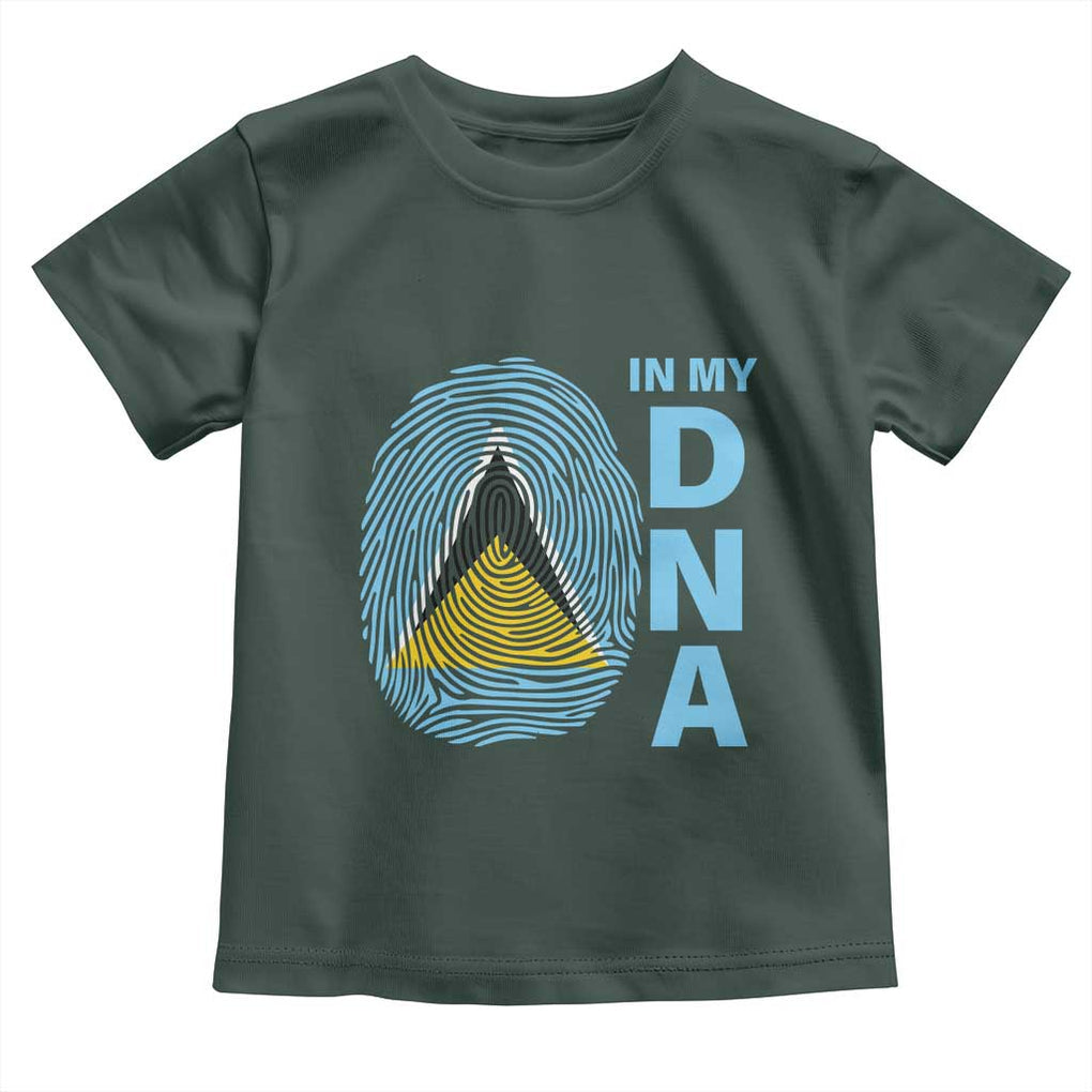 Saint Lucia It's In My DNA Toddler T Shirt TS09 Dark Forest Green Print Your Wear