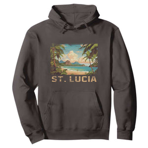 Saint Lucia Hoodie St. Lucia Beach Trip TS09 Dark Chocolate Print Your Wear
