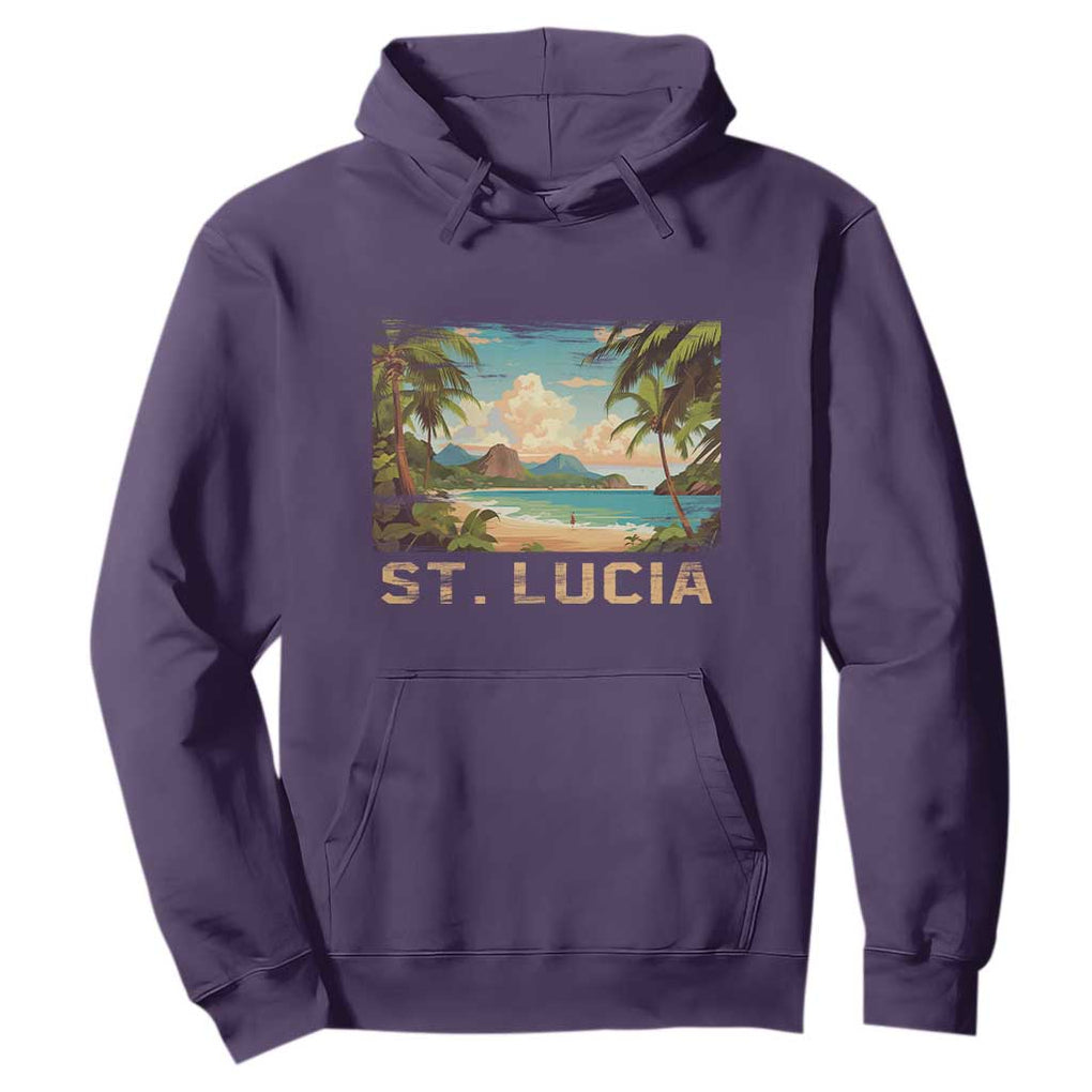 Saint Lucia Hoodie St. Lucia Beach Trip TS09 Purple Print Your Wear