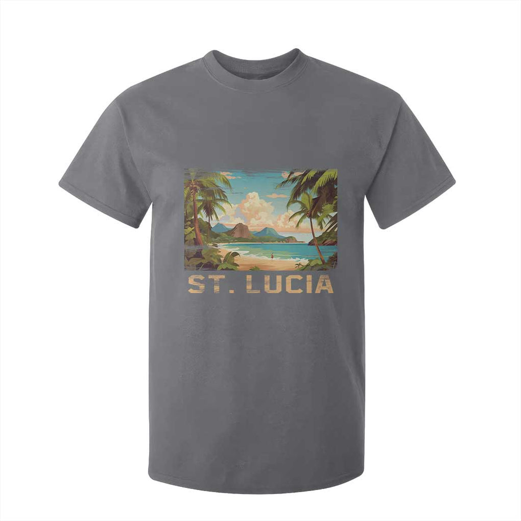 Saint Lucia T Shirt For Kid St. Lucia Beach Trip TS09 Charcoal Print Your Wear
