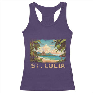 Saint Lucia Racerback Tank Top St. Lucia Beach Trip TS09 Purple Print Your Wear