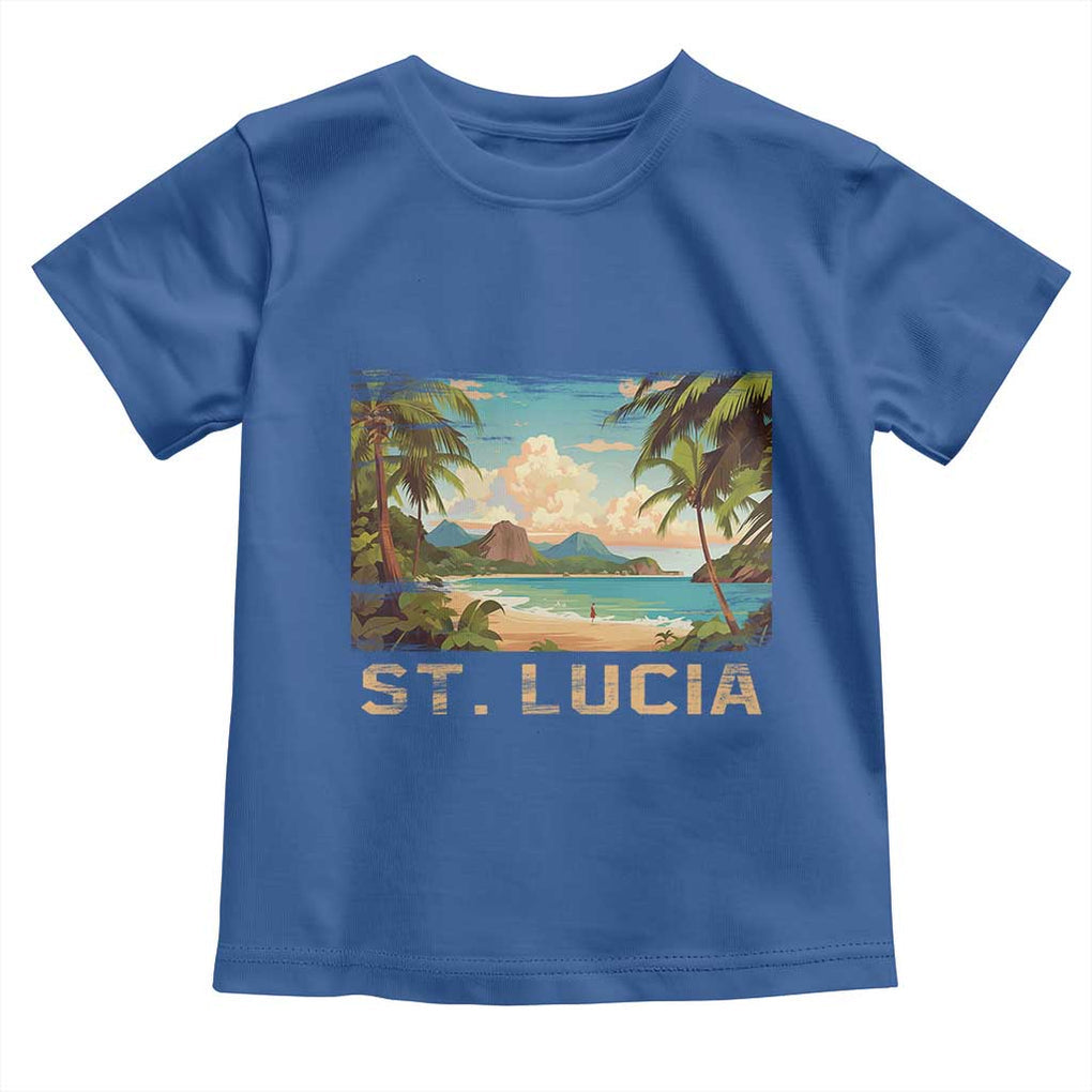 Saint Lucia Toddler T Shirt St. Lucia Beach Trip TS09 Royal Blue Print Your Wear