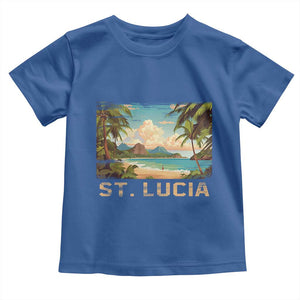 Saint Lucia Toddler T Shirt St. Lucia Beach Trip TS09 Royal Blue Print Your Wear