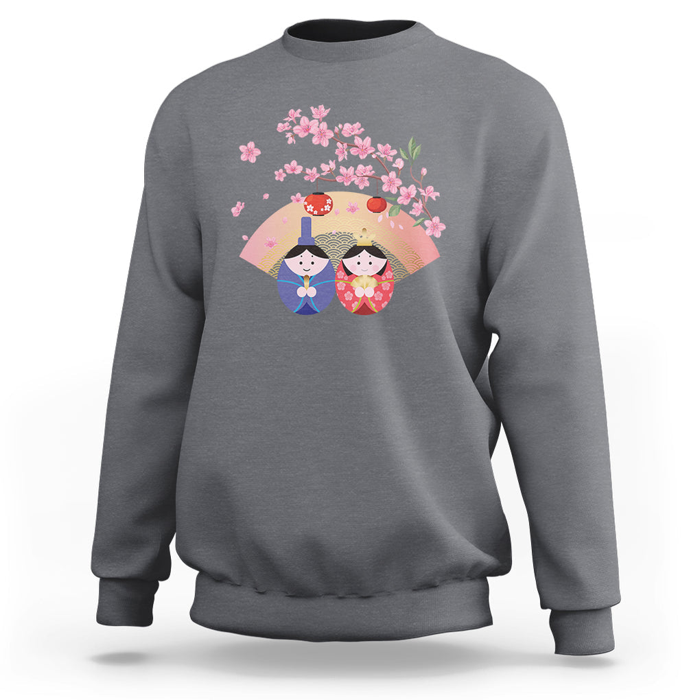 Hina Matsuri Sweatshirt Japanese Doll Festival Japan Girl's Day TS09 Charcoal Printyourwear