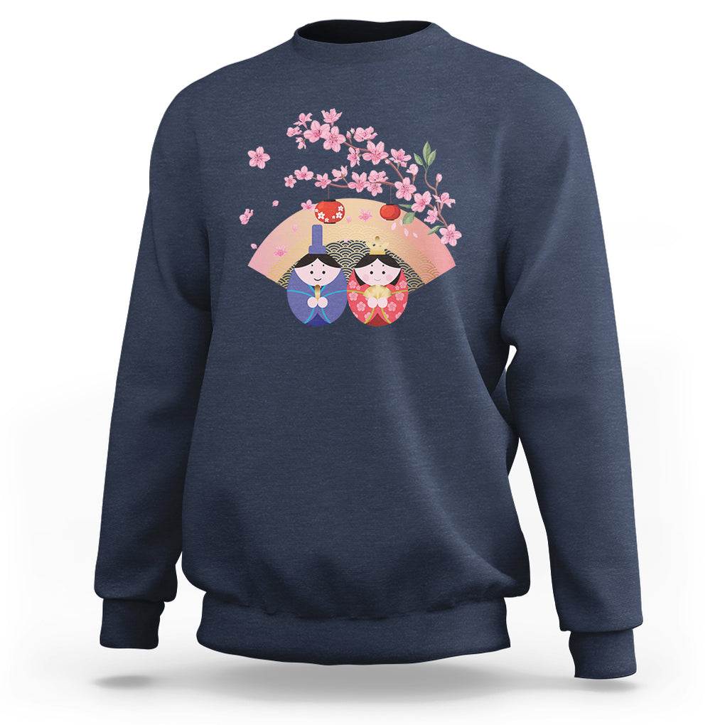 Hina Matsuri Sweatshirt Japanese Doll Festival Japan Girl's Day TS09 Navy Printyourwear