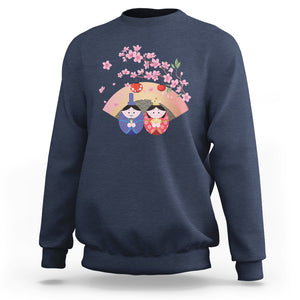 Hina Matsuri Sweatshirt Japanese Doll Festival Japan Girl's Day TS09 Navy Printyourwear
