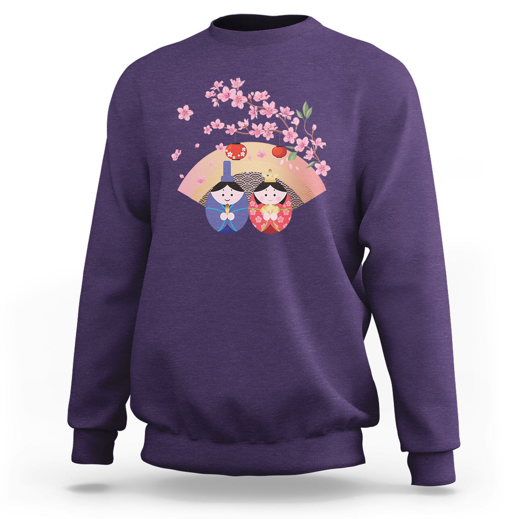 Hina Matsuri Sweatshirt Japanese Doll Festival Japan Girl's Day TS09 Purple Printyourwear