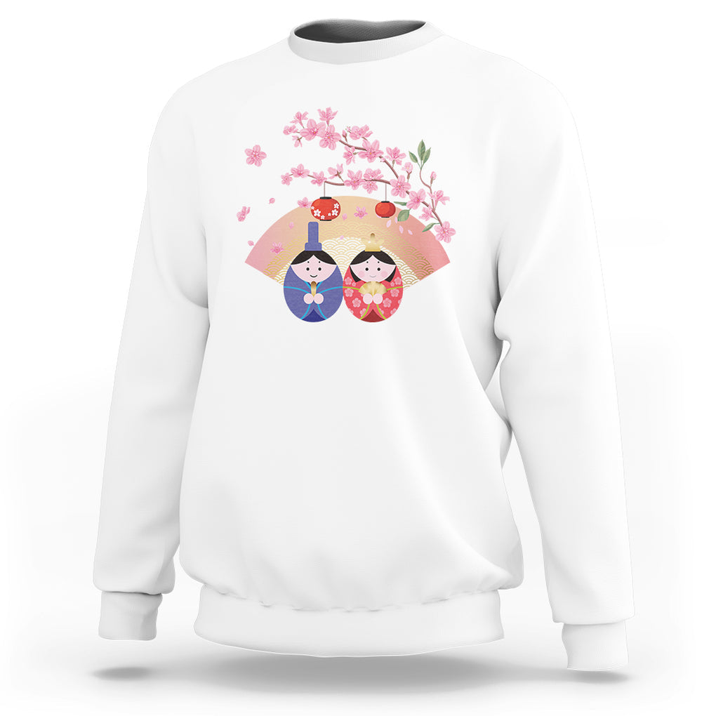 Hina Matsuri Sweatshirt Japanese Doll Festival Japan Girl's Day TS09 White Printyourwear