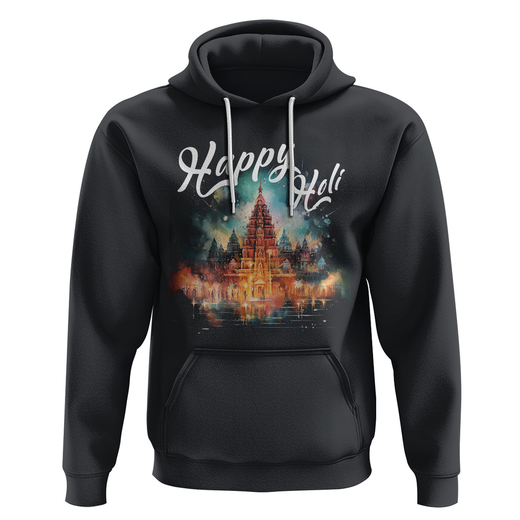 Happy Holi Hoodie Colors India Hindu Spring TS09 Black Printyourwear