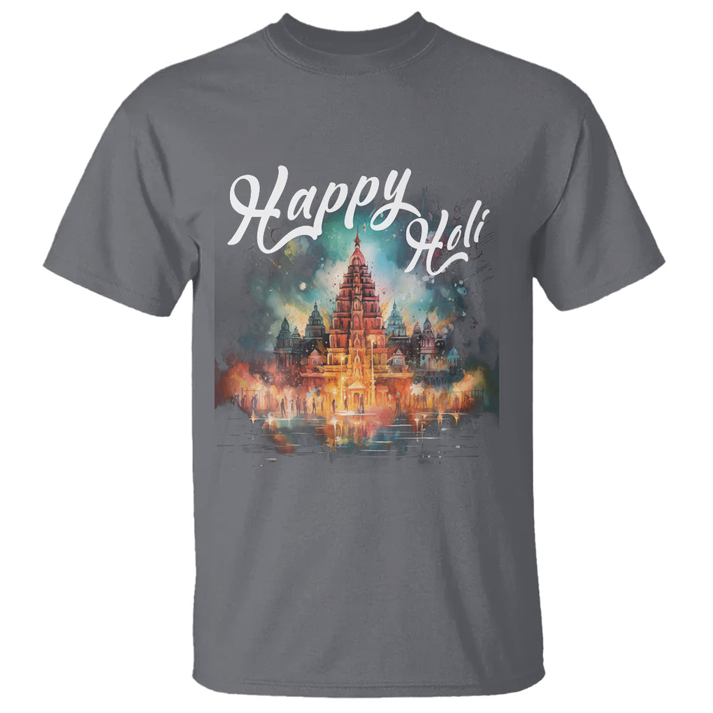 Happy Holi T Shirt Colors India Hindu Spring TS09 Charcoal Printyourwear