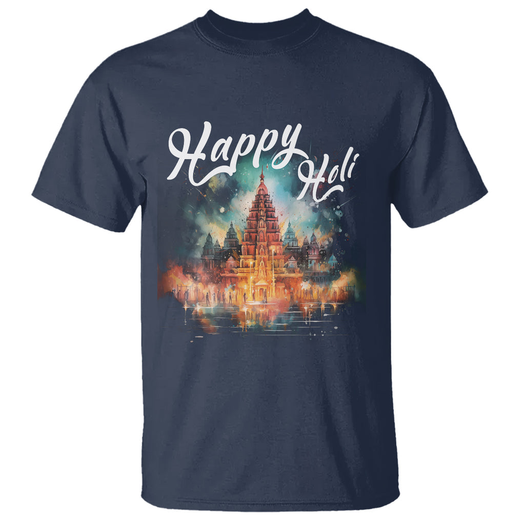 Happy Holi T Shirt Colors India Hindu Spring TS09 Navy Printyourwear
