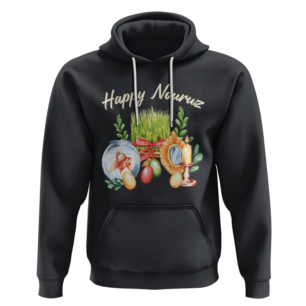 Happy Nowruz Hoodie Kurdistan & Pakistan And Iran New Year Haft-Seen TS09 Black Printyourwear