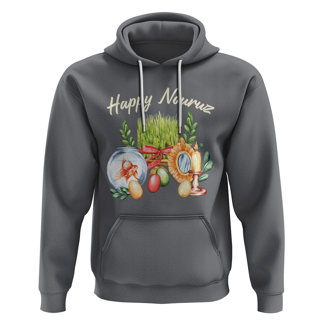 Happy Nowruz Hoodie Kurdistan & Pakistan And Iran New Year Haft-Seen TS09 Charcoal Printyourwear