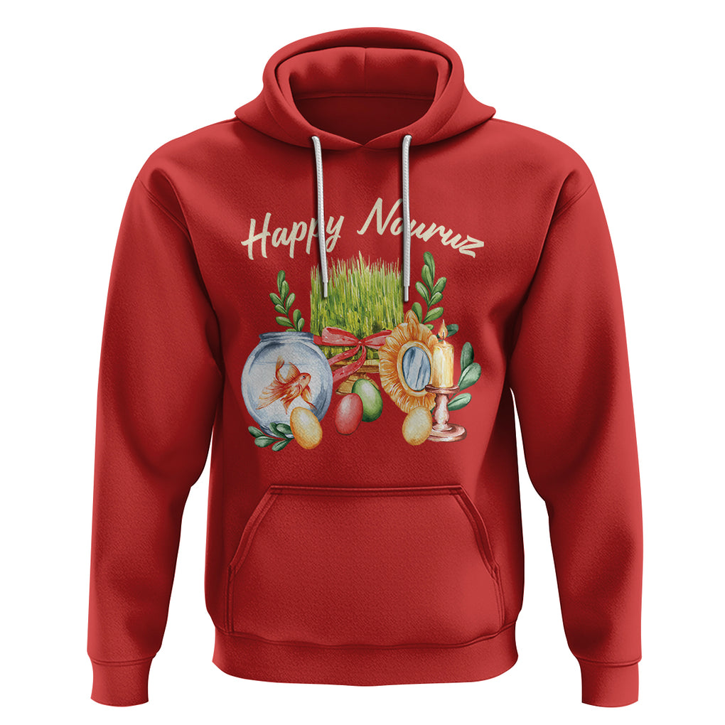 Happy Nowruz Hoodie Kurdistan & Pakistan And Iran New Year Haft-Seen TS09 Red Printyourwear