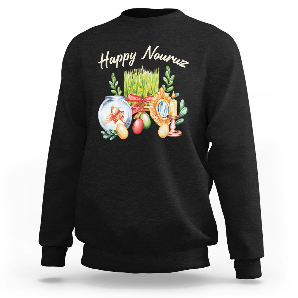 Happy Nowruz Sweatshirt Kurdistan & Pakistan And Iran New Year Haft-Seen TS09 Black Printyourwear