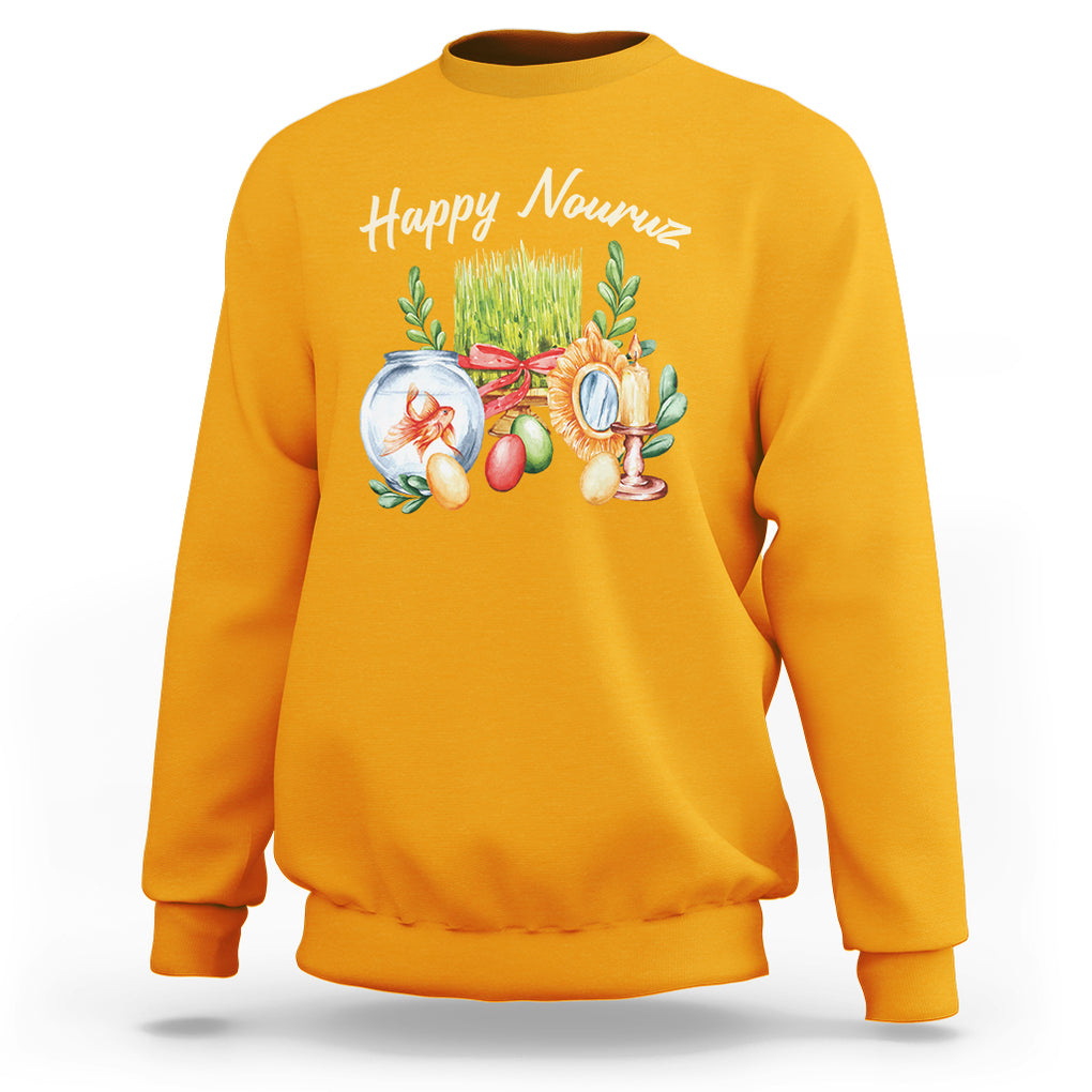 Happy Nowruz Sweatshirt Kurdistan & Pakistan And Iran New Year Haft-Seen TS09 Gold Printyourwear