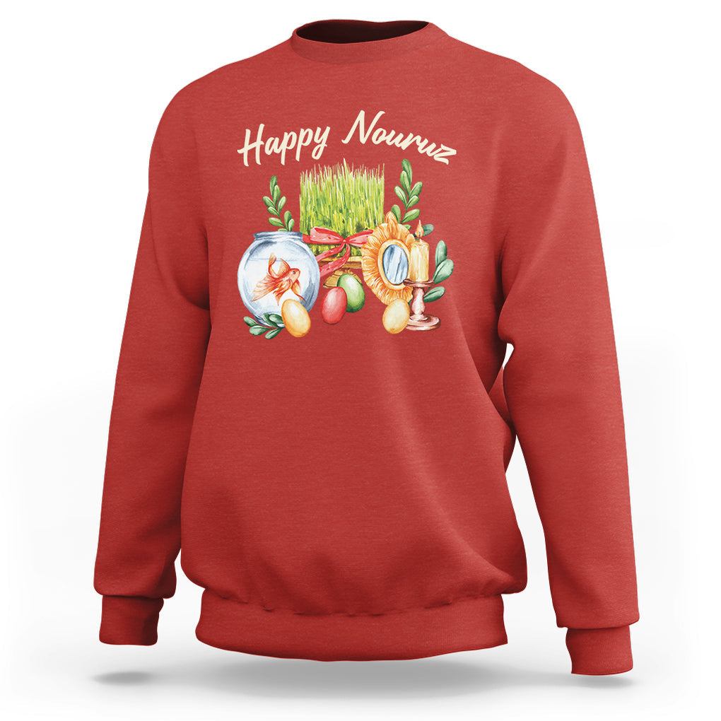 Happy Nowruz Sweatshirt Kurdistan & Pakistan And Iran New Year Haft-Seen TS09 Red Printyourwear