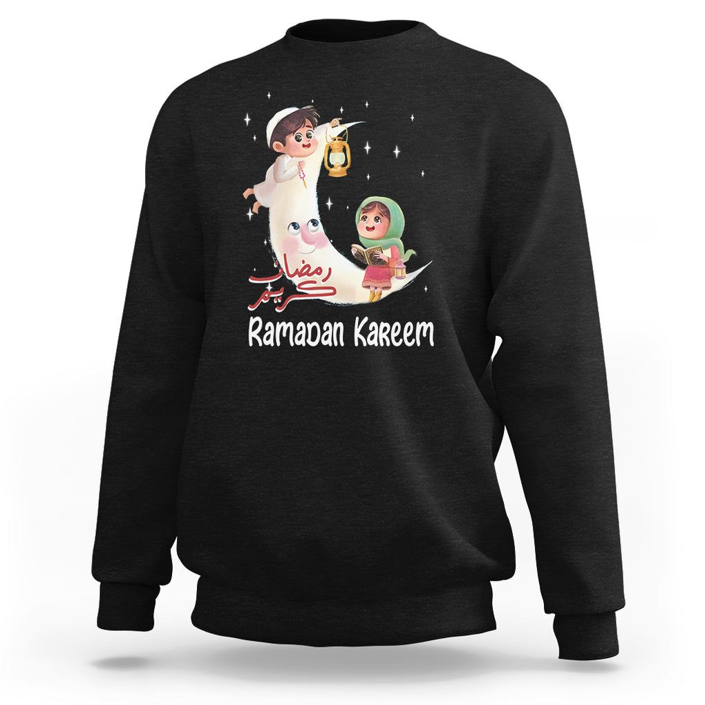 Cute KId Ramadan Kareem Mubarak Islam Sweatshirt TS09 Black Printyourwear