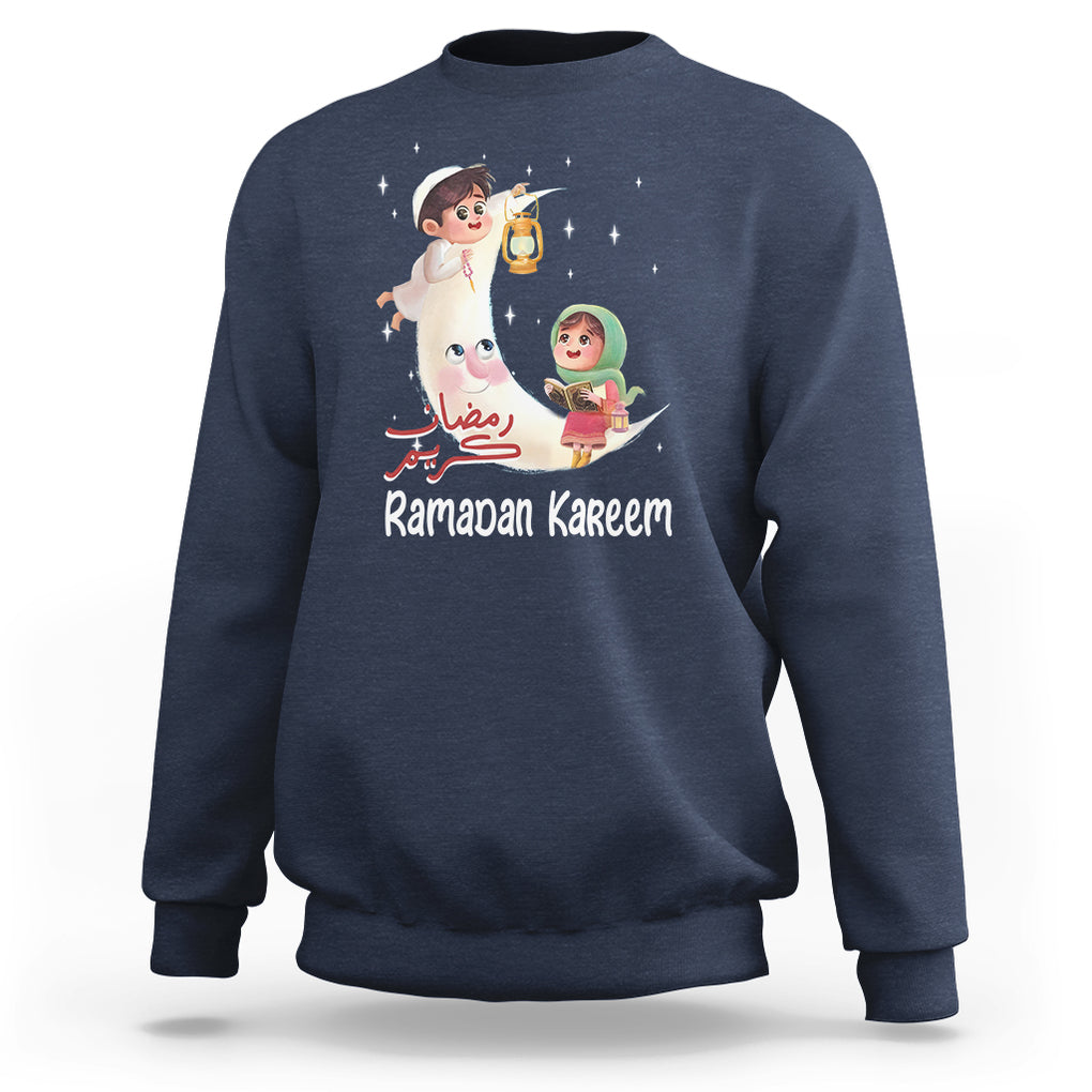 Cute KId Ramadan Kareem Mubarak Islam Sweatshirt TS09 Navy Printyourwear